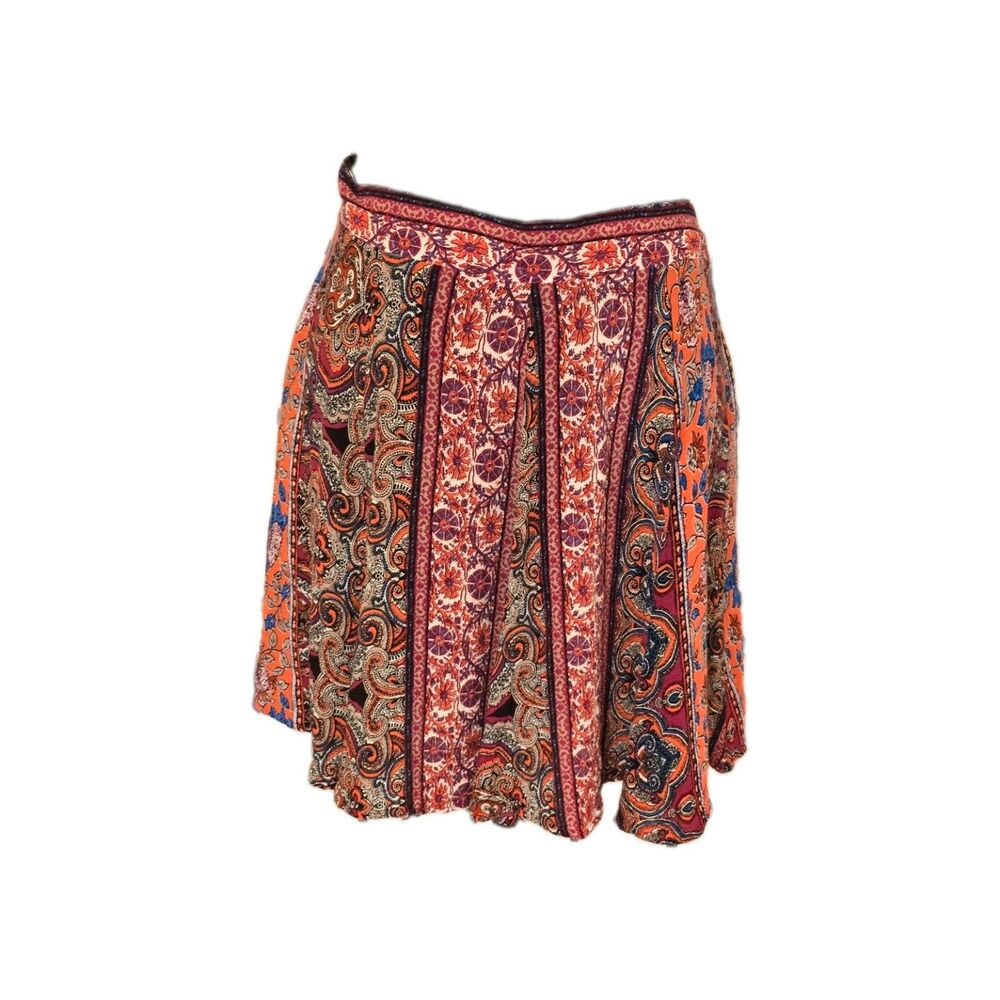 Everly Women's Large Paisley Floral Fit & Flare Skater Skirt Rayon Boho
